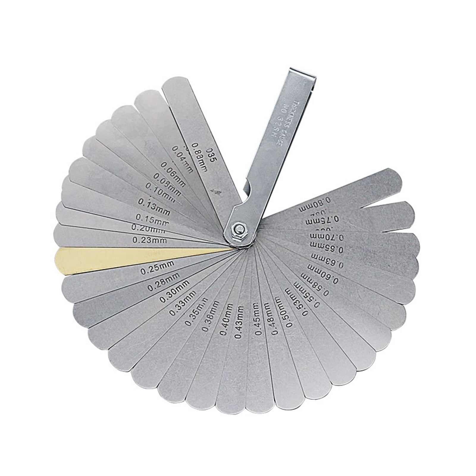 32 Blades Metric Thickness Gage Set Tappet Valve Feeler Gauge Gauges With Brass Measuring Range 0.04mm - 0.88mm ,Easy to Use