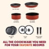 T-Fal Ingenio Platinum Non-Stick, 10 Piece pots and pans Cookware Set, Red.