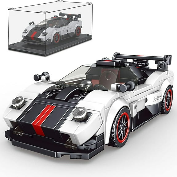 Race Car Toys with Display Case,Classic Model Cars Kits Building Sets for Adults Kids 8 (374 PCS)