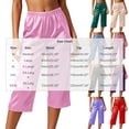thumbnail image 3 of Purcolt Womens Capri Pajama Pants Elastic High Waist Satin Silky Sleep Capris Comfy Casual Lounge Yoga Cropped Pants Loungewear, Sizes M-XXXL, 3 of 6