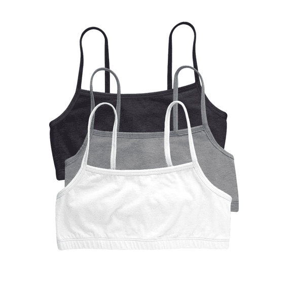 Hanes Womens String Crop Bralette 3-Pack
