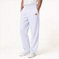 thumbnail image 2 of Ccpelsie Men's Spring Sweatpants Open Bottom Baggy Sweat Pants for Mens Straight Leg Gym Cargo Sweats Lounge Pants with Pockets(White,S), 2 of 5