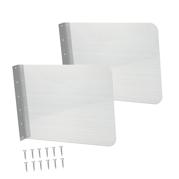2 protectores laterales contra salpicaduras de acero inoxidable para montaje en pared con tornillos. Grande