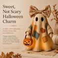 thumbnail image 5 of Lighted Vintage Patchwork Ghost, Ghost Bonfire Night Lamp with Warm LED Glow, Farmhouse Fabric Ghosts Figure with Pumpkin Pail, Fall Tabletop Decoration for Mantel Shelf Entryway, 5 of 7