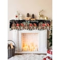 thumbnail image 2 of Black Christmas Mantel Scarf Fireplace Decorations for Living Room, Xmas Winter Gnomes Poinsettia Flower Fireplace Mantel Scarf Cover Runner for Halloween/Thanksgiving/Christmas Decor 70"x17", 2 of 6