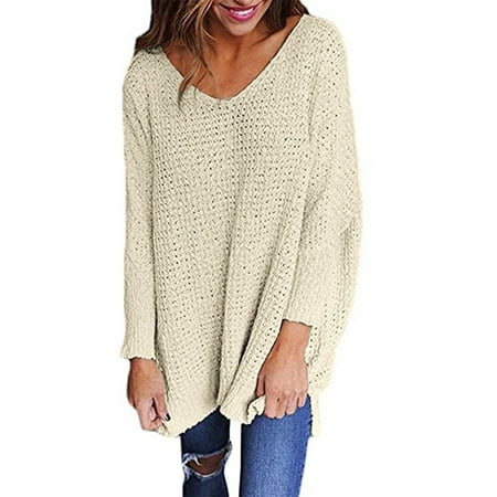 Extra Long V-neck Sweater - Long Sleeve Simple Women V-neck Sweater