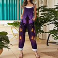 thumbnail image 6 of Plus Size Halloween Boho Overalls for Women Floral Print Linen Jumpsuits 2026 Spaghetti Strap Rompers, 6 of 7