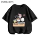 thumbnail image 4 of Conjunto de camiseta de Hello Kitty para niños y niñas, ropa holgada de manga corta Y2K, Top con estampado oscuro para mujer, ropa dulce Harajuku, 4 of 7