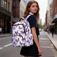 thumbnail image 4 of KUIFORTI Purple Watercolor Butterfly Girls School Bag Portable Kids Bookbag with Shoulder Straps Casual for Elementary Middle School Students Daily Use, 4 of 7