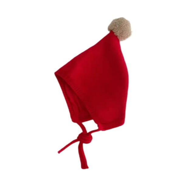 Gorro de punto para bebés, gorro de invierno para niños pequeños, para niñas y niños recién nacidos rojo