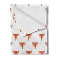 thumbnail image 2 of Animal Soft Flannel Fleece Throw Blanket, Geometric Polygonal Design Fox Head Pattern, Cozy Plush for Indoor and Outdoor Use, 50" x 60", Burnt Sienna White, by Ambesonne, 2 of 5