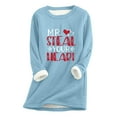 thumbnail image 3 of Qertyioot 2024 Womens Spring Winter Shirt Fall/ Oversized Printed Top With Thickened And Plush Insulation And A Snug Base Valentine's Day Tops, 3 of 3