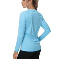 thumbnail image 4 of Women's Long Sleeve Swim Shirts Rash Guard Shirts UPF 50+ Sun Protection Quick Dry Hiking T-Shirt Athletic Workout Running Tops Shirts SkyBlue L, 4 of 6