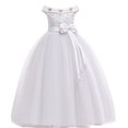 thumbnail image 1 of Vestido de novia con solapa y hombros descubiertos, vestido largo para niña de las flores, disfraz de fiesta infantil, vestido de princesa, 1 of 6