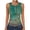 Green, variant on Women's Summer High Neck Ribbed Slim Floral Button Sleeveless Tank Top Army Green L