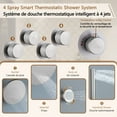 thumbnail image 6 of CASAINC 12.6 in. Wall Mounted Round Shower Heads 4-Spray Shower Faucet with Shower Head Knob in Brushed Nickel, 6 of 11