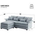 thumbnail image 2 of Modern Sectional Sofa L Shaped Couch with Convertible Ottoman, 3 Seat Upholstered Sectional Couch with Double Cushions&Bentwood Armrests, Deep Seat Sleeper Sofa Cloud Couch for Living Room Apartment, 2 of 9