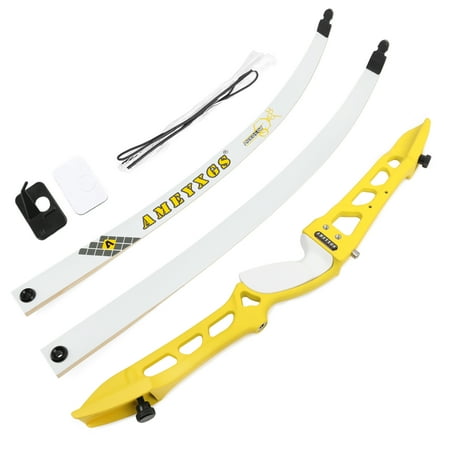AMEYXGS 68 Olympic Style Competition Recurve Bow – Yellow Riser & White Limbs 38 Lbs Right Hand