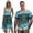 Beach Palm Trees, variant on Couple Matching Outfits Women's Casual Dresses & Men's Hawaiian Shirt for Romantic Date Fashionable Mens Clothes with Soft Fabric Breathable Blue Palm Tree