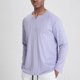thumbnail image 4 of pstuiky Camisas casuales de manga larga para hombre, Camisa deportiva de entrenamiento fácil para hombre, elástica, de color liso, con cuello en V y manga larga Tops de hombre l, 4 of 5