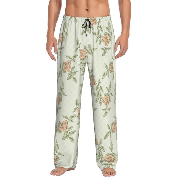 Balery Rose Pantalones de pijama para hombre, pijama ultraligero, pantalón de descanso-Large