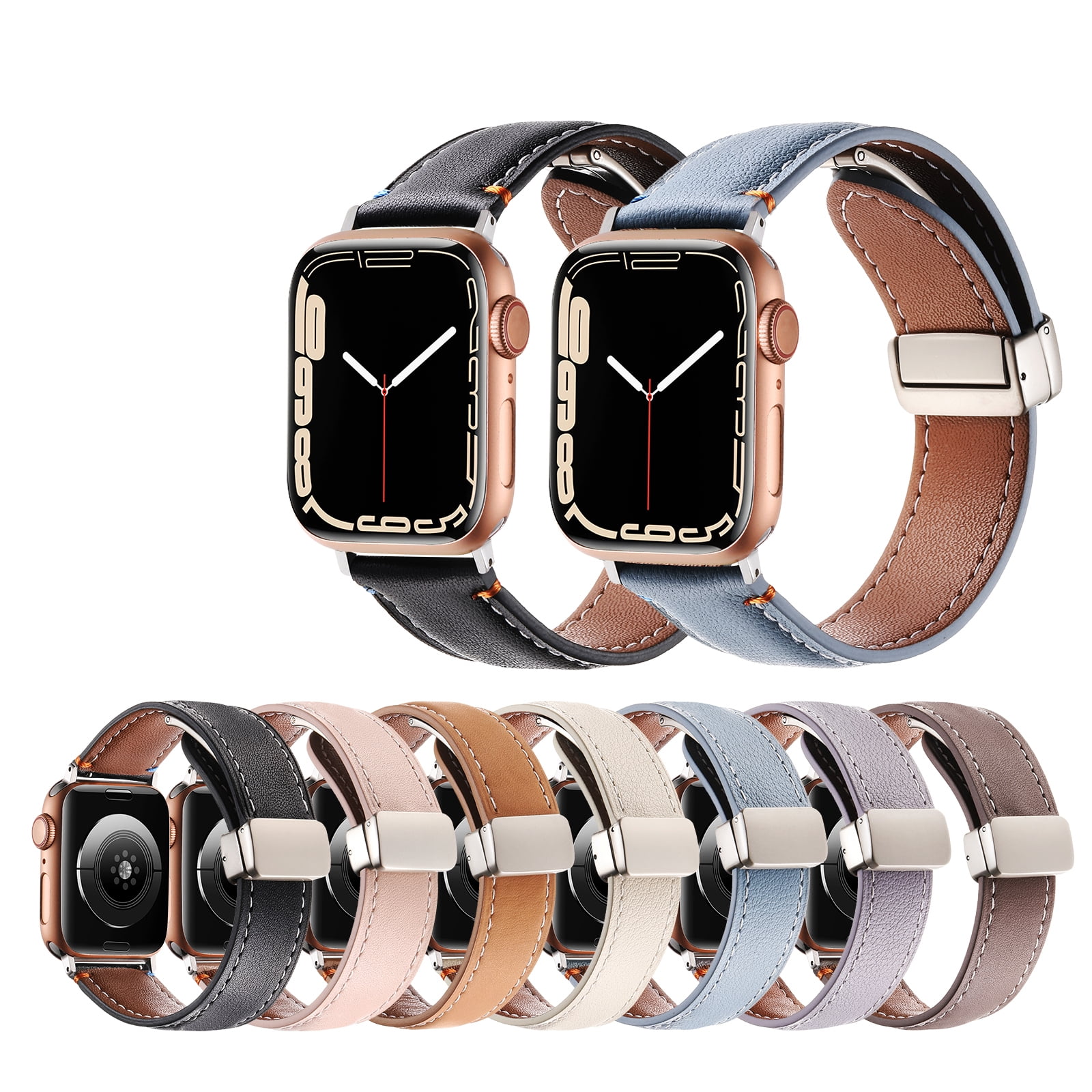 Genuine Leather Band for Apple Watch 42mm 44mm 45mm 46mm 49mm  display picture 1