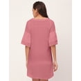 thumbnail image 4 of Moomaya Shift Dresses For Women, Tiered Bell Sleeves, V-Neck Short Solid Color Dress, 4 of 8