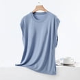 thumbnail image 3 of WRFWUL Womens 2 Pack Cap Sleeve Tank Tops with Built in Bra Casual Crew Neck T-Shirts Summer Basic Padded Yoga Athletic Shelf Bra Tops, 3 of 4