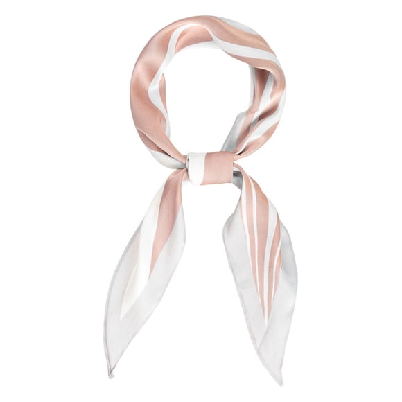 INSPIRE CHIC Women's Rhombus Neck Scarf Stripe Print Neckerchief Bag Accessory Pink