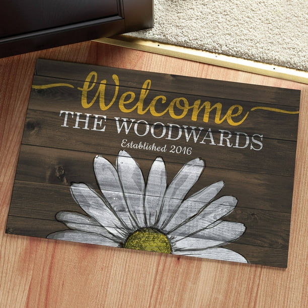 Personalized Doormat Daisy Mat