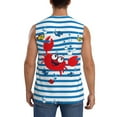 thumbnail image 4 of Disketp Red Funny Crab On Blue Stripe Sleeveless Tshirts For Men, Muscle Shirts For Men Dry Fit Tank Top-Large, 4 of 8