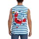 thumbnail image 4 of Fotbe Red Funny Crab on Blue Stripe Men's Camiseta sin Mangas Estampada para Hombres, Playera Casual para Gimnasio, Entrenamiento, Playa-3X-Large, 4 of 7
