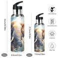 thumbnail image 2 of Elephant Trees Clouds Sports Water Bottle with Straw Lid Insulated Stainless Steel Leak Proof BPA Free Thermal Mug with Handle for Gym Yoga Cycling Camping, 2 of 8