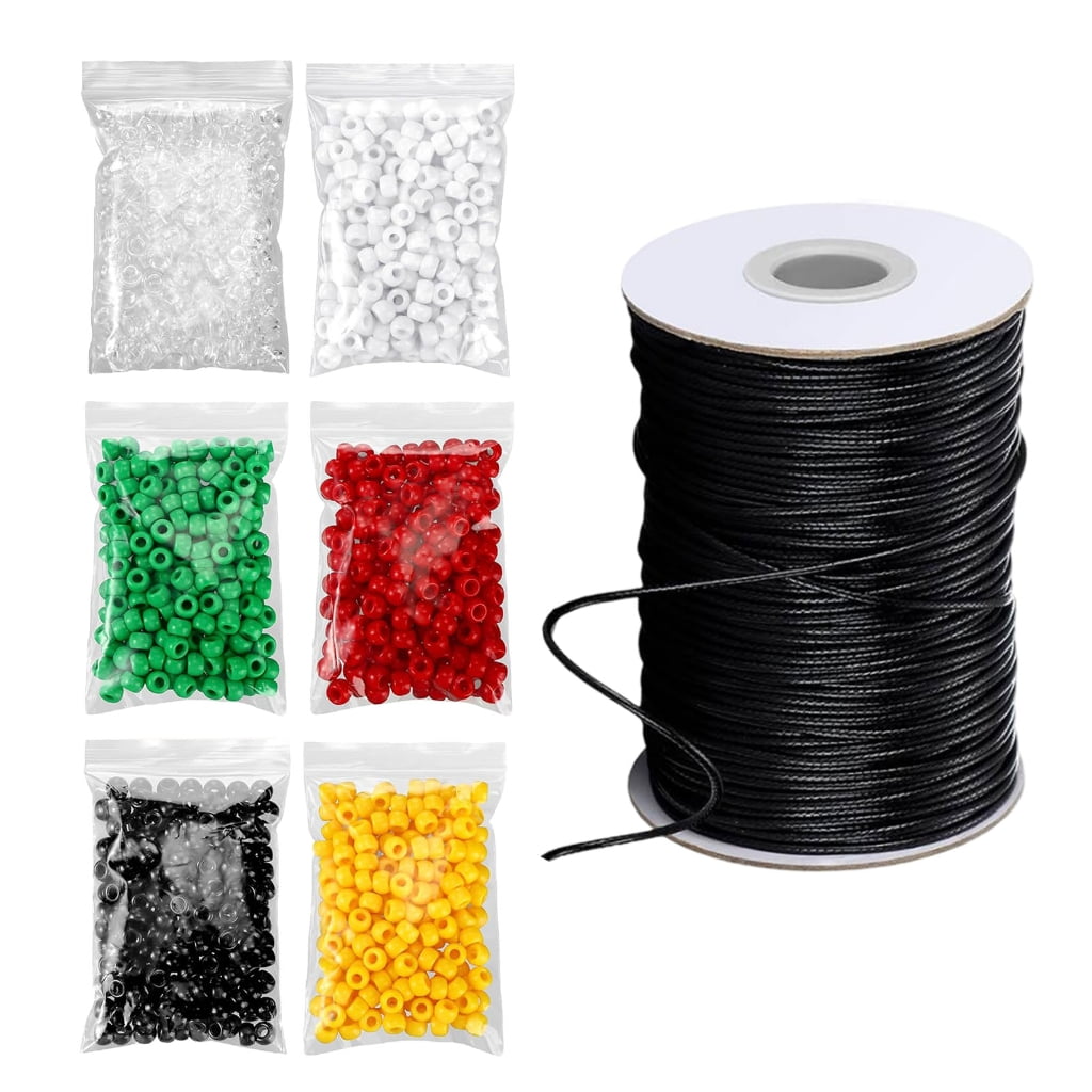 Friendship Bracelet Making Set Including 6 Color Round Beads with 100yards Bracelet String, for Bracelets Jewelry Making