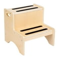 thumbnail image 2 of 2 Kids Step Stools with Handles Lightweight Sturdy Wooden Bathroom Sink Stool for Toilet Training and Bedside Use, 2 of 9