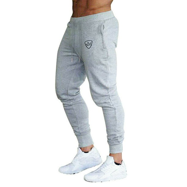 gray tapered sweatpants
