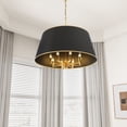 thumbnail image 3 of Aiwen Matte Black Drum Pendant Light 8-Light Industrial Ceiling Light Fixture Kitchen Island Chandelier, 3 of 10