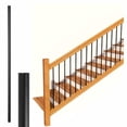 thumbnail image 1 of Senmit Balustres en Fer pour Escaliers 5/8 Pouces" Rond X 44 Pouces" Longs Brochettes Rondes en Fer Forgé pour Escaliers Intérieurs Revêtement en Poudre -(Noir Satiné)(Rond Simple 50), 1 of 1