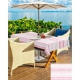 thumbnail image 4 of Pink Striped Outdoor Tablecloth - 60x102 Inch Rectangle Dining Table Cover, Watercolor Pink Ombre Stripes Waterproof Outdoor Table Cloth with Umbrella Hole & Zipper for Picnic/Patio/Party, 4 of 5