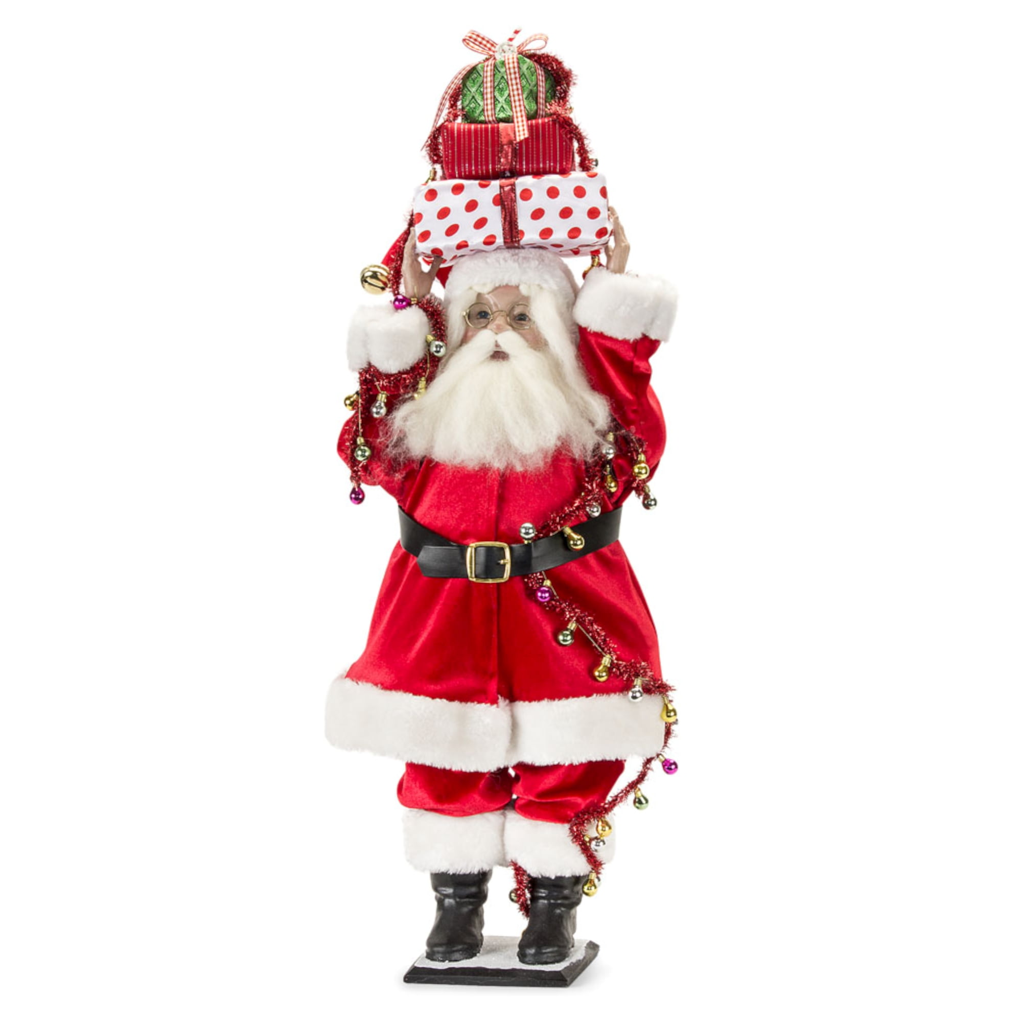Santa w/Packages 30"H Polyester/Resin