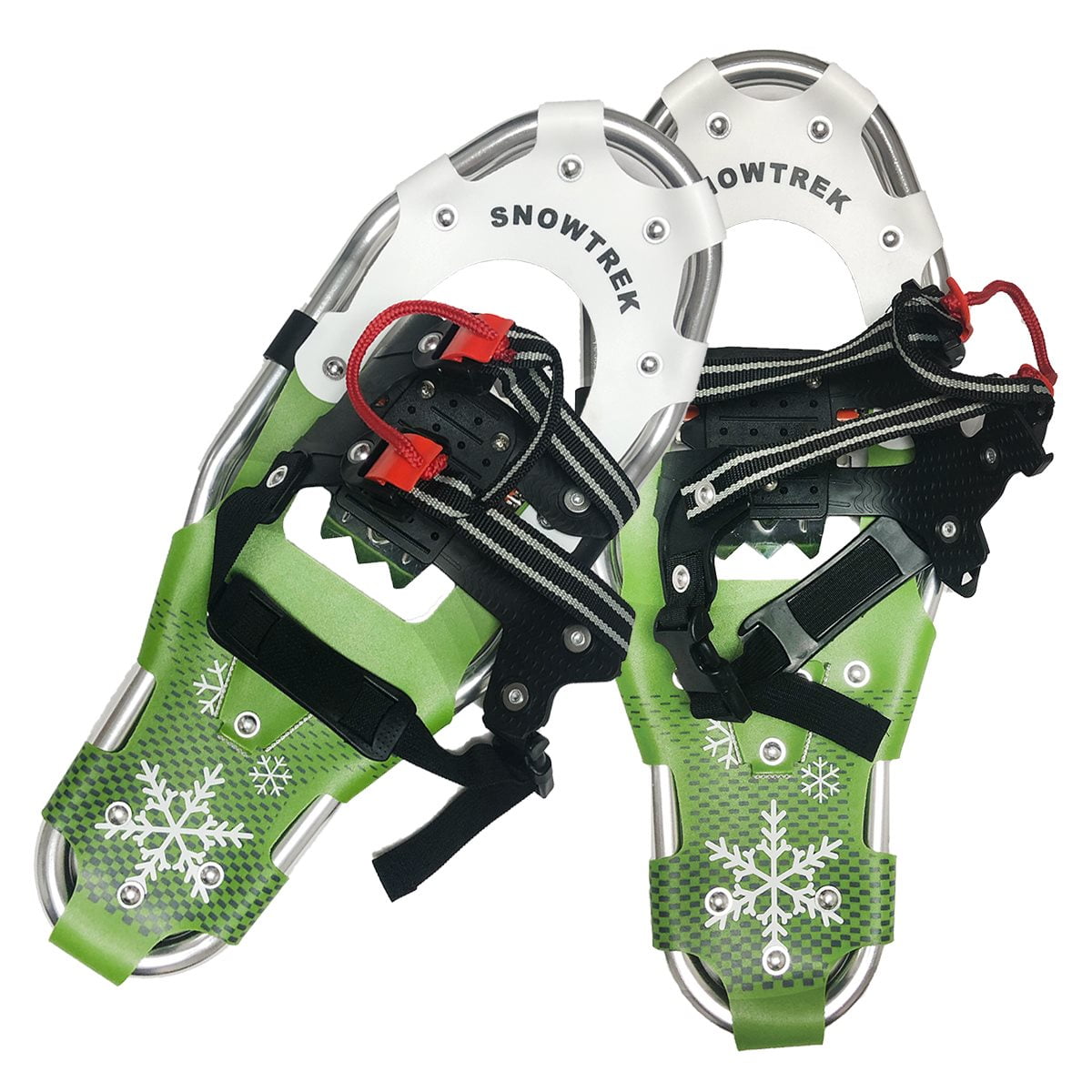 SNOWTREK Aluminum Snowshoes with Carrying Bag One Pull Adjustable
