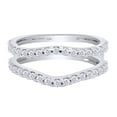 thumbnail image 1 of Round White Cubic Zirconia Enhancer Guard Ring 10k White Gold Ring Size - 4.5, 1 of 6
