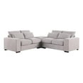 thumbnail image 3 of Devion Furniture Linen Reversible Sectional Sofa with Ottoman and Pillows, Light Gray, 3 of 9