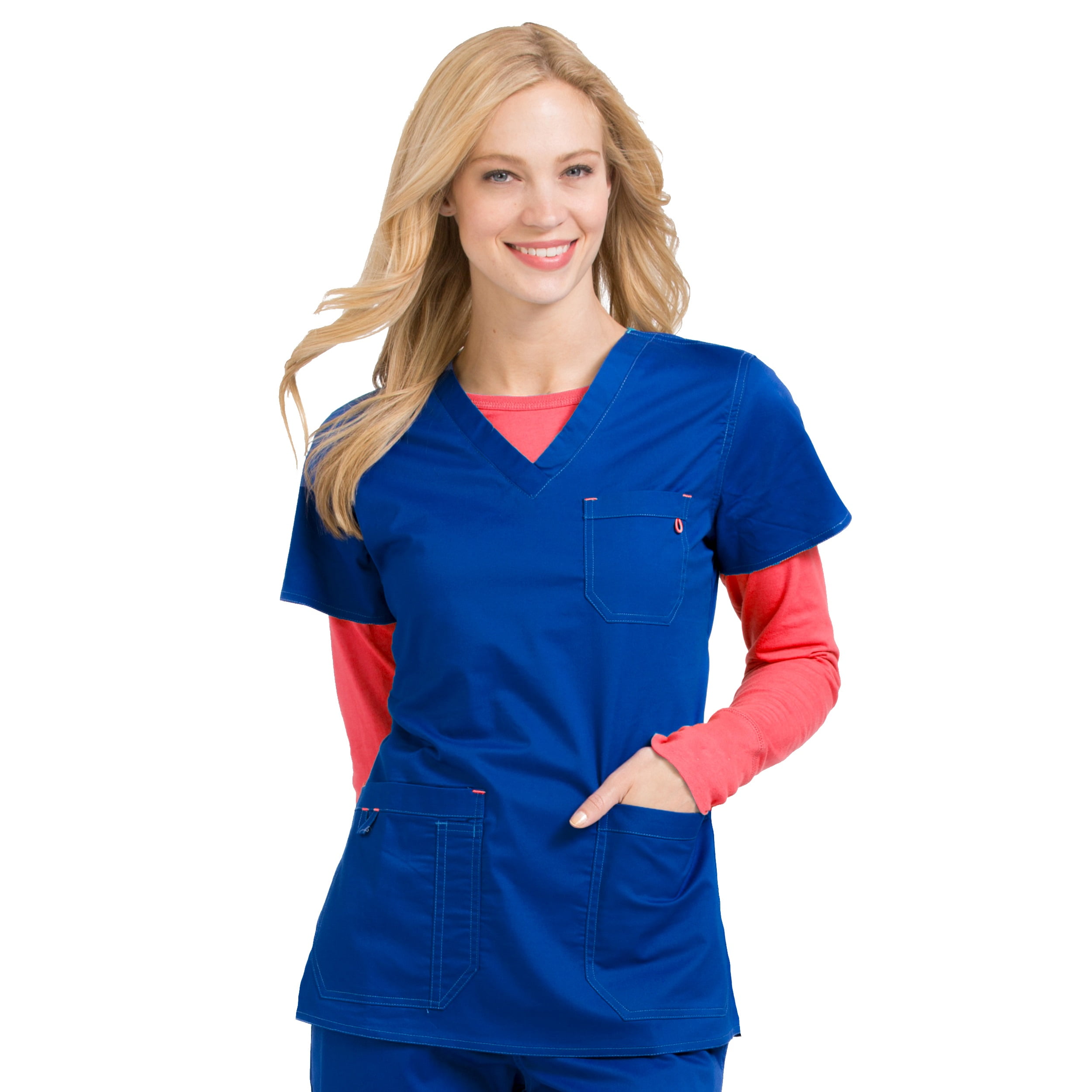Med Couture MC2 Women's VNeck 3 Pocket Scrub Top [XS 3XL, FREE SHIPPING]