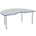 thumbnail image 6 of ECR4Kids 48in x 72in Kidney Everyday T-Mold Adjustable Activity Table Grey/Blue/Silver - Super Leg, 6 of 7