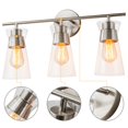thumbnail image 3 of C Cattleya  3-Light Brushed Nickel Wall Sconce with Clear Glass, 3 of 5