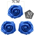 thumbnail image 2 of 50 piezas de flores artificiales de color azul zafiro y rosa para decoración de cabezas de flores para el Día de Todos los Santos, cumpleaños, bodas, fiestas, ceremonias, accesorio para el, 2 of 8