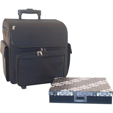 Everything Mary Rolling Scrapbook Tote with Paper Box, Black