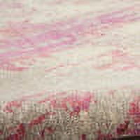 Nourison Celestial Abstract Ivory/Pink 2'2" x 7'6" Area Rug, (2x8)