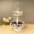 thumbnail image 2 of Soporte para tartas de dos capas, decoración para postres, dulces, expositor, castillo de Ramadán blanco, 2 of 9